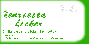 henrietta licker business card